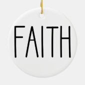 FAITH - Minimale kerstversiering tijdens de ronde Keramisch Ornament (Achterkant)