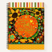 Faith Miracles Quote Floral Bumblebees Irelyn Notitieboek (Voorkant)