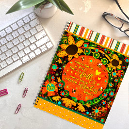 Faith Miracles Quote Floral Bumblebees Irelyn Notitieboek