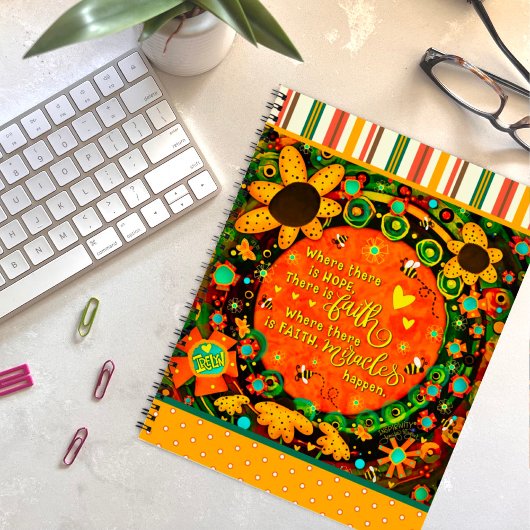 Faith Miracles Quote Floral Bumblebees Irelyn Notitieboek