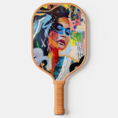 Faith Monogram Initiaal Rode Bloemen Pickleball Paddle (Voorkant)