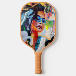 Faith Monogram Initiaal Rode Bloemen Pickleball Paddle