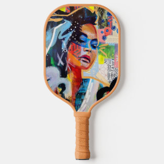 Faith Monogram Initiaal Rode Bloemen Pickleball Paddle