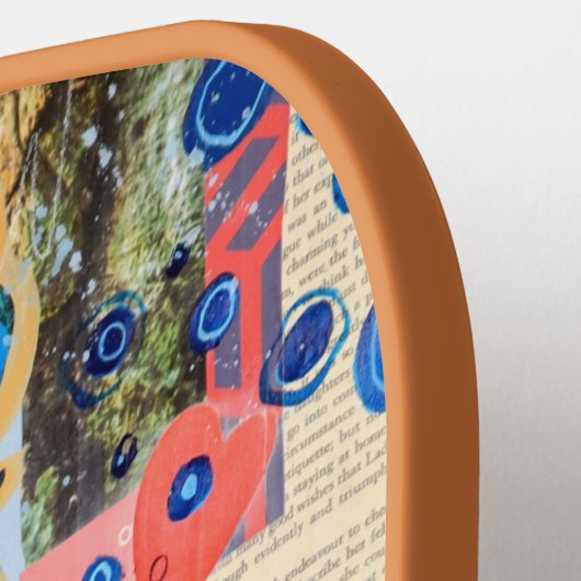 Faith Monogram Initiaal Rode Bloemen Pickleball Paddle (Links Detail)