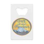 Faith Move Mountains Christelijk ontwerp Creditkaart Flessenopener (Achterkant)