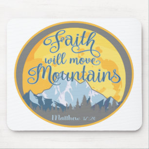 Faith Move Mountains Christelijk ontwerp Muismat