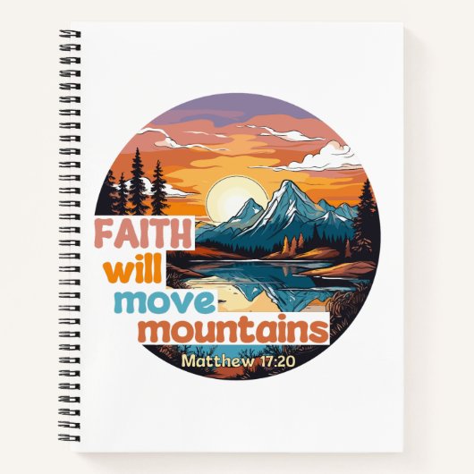 Faith Move Mountains Christelijk ontwerp Notitieboek (Voorkant)