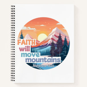 Faith Move Mountains Christelijk ontwerp Notitieboek