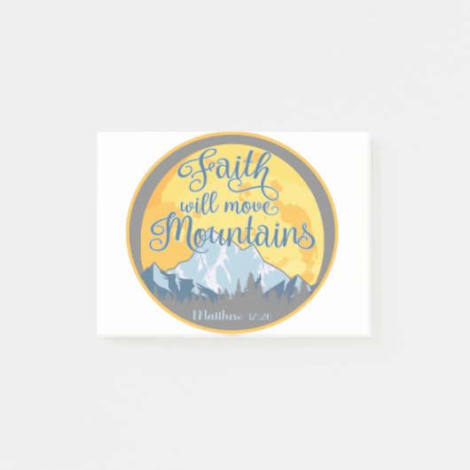 Faith Move Mountains Christelijk ontwerp Post-it® Notes (Voorkant)