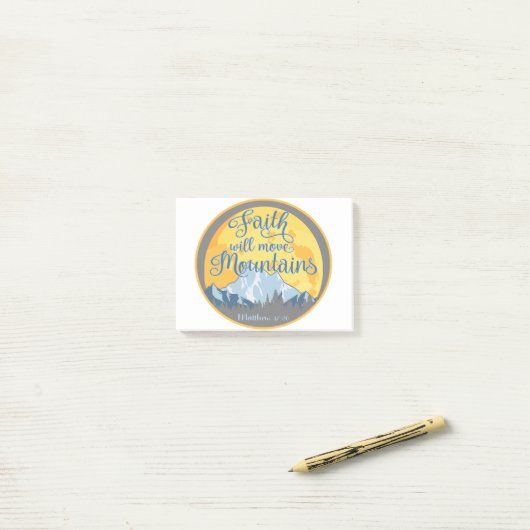 Faith Move Mountains Christelijk ontwerp Post-it® Notes (Op bureau)