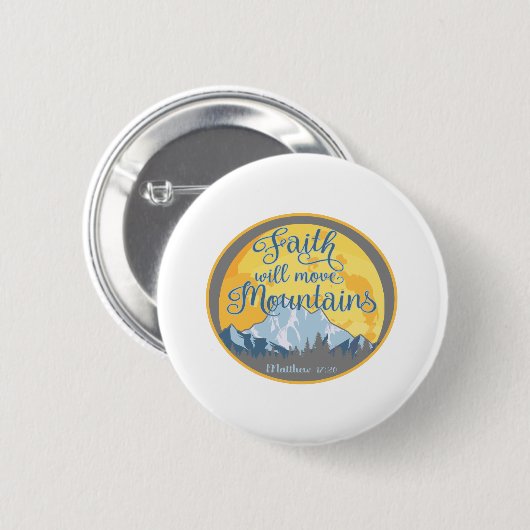 Faith Move Mountains Christelijk ontwerp Ronde Button 5,7 Cm (Voorkant /achterkant)