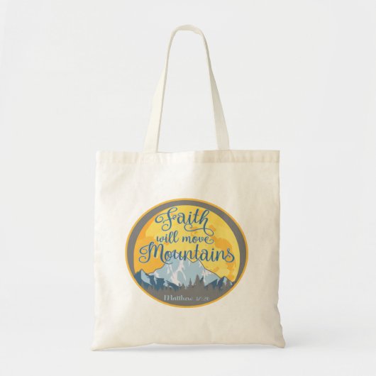 Faith Move Mountains Christelijk ontwerp Tote Bag (Voorkant)