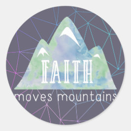 Faith Moves Bergen Paarse hoeken Ronde Sticker