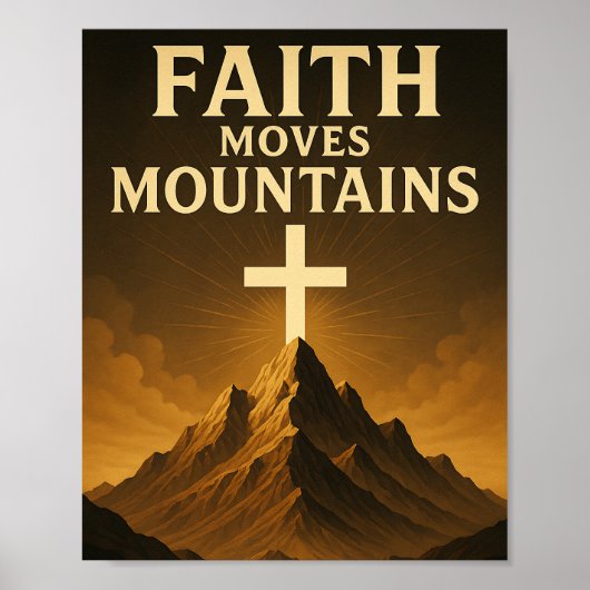 Faith Moves Mountains Christian  Poster (Voorkant)