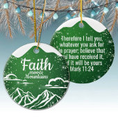 Faith Moves Mountains Inspirational Scripture 🎄 Keramisch Ornament