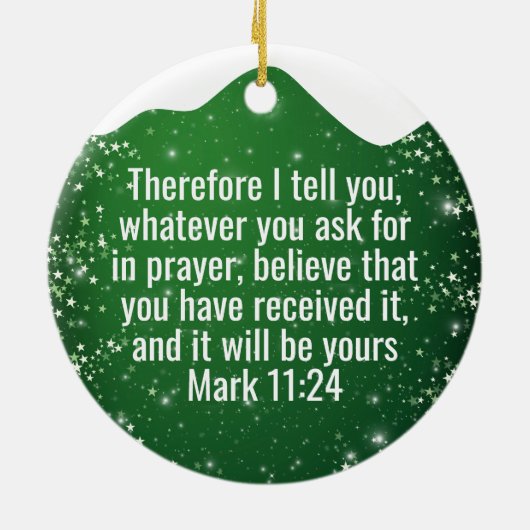 Faith Moves Mountains Inspirational Scripture 🎄 Keramisch Ornament (Achterkant)