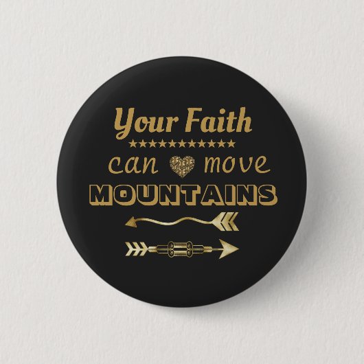 Faith Moves Mountains Modern Inspirerend Ronde Button 5,7 Cm (Voorkant)