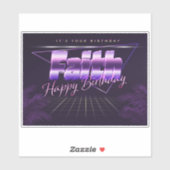 Faith Name Vorname lila retro Sticker Geburtstag (Vel)
