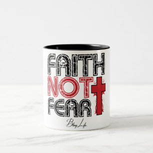 Faith not Fear Black 11 oz Two-Tone Mok