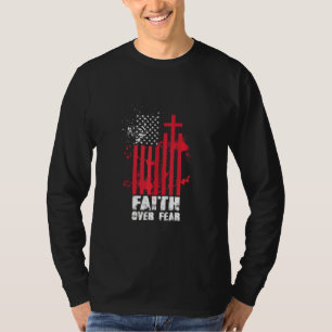 Faith of Angst American Flag Cross Priest T-shirt
