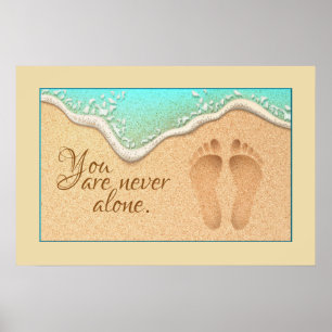 Faith One Set van Voetafdrukken in het Zand Poster