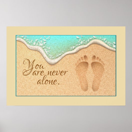 Faith One Set van Voetafdrukken in het Zand Poster (Voorkant)