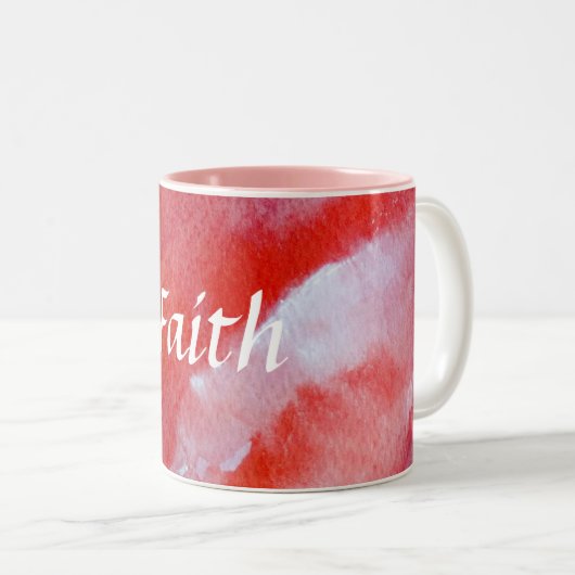 Faith Original Roze Rood Mooie Mok (Voorkant rechts)
