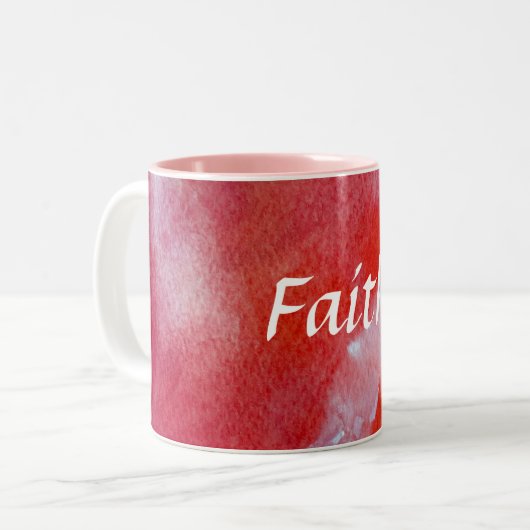 Faith Original Roze Rood Mooie Mok (Voorkant links)
