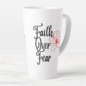 Faith Over Angst Glanzende Inspirerend Thee Latte Latte Mok (Rechterhoek)