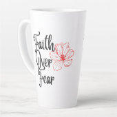 Faith Over Angst Glanzende Inspirerend Thee Latte Latte Mok (Linkerhoek)