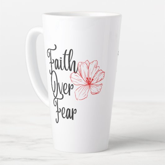 Faith Over Angst Glanzende Inspirerend Thee Latte Latte Mok (Linkerhoek)