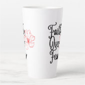 Faith Over Angst Glanzende Inspirerend Thee Latte Latte Mok (Voorkant)
