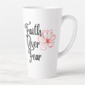 Faith Over Angst Glanzende Inspirerend Thee Latte Latte Mok (Rechts)