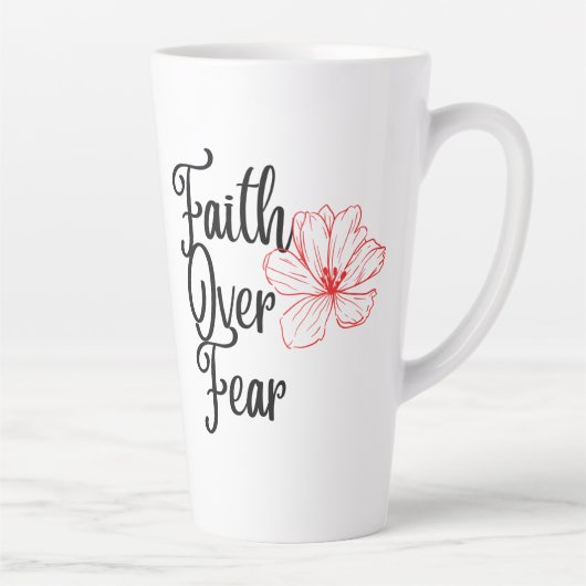 Faith Over Angst Glanzende Inspirerend Thee Latte Latte Mok (Rechts)