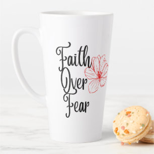 Faith Over Angst Glanzende Inspirerend Thee Latte Mok