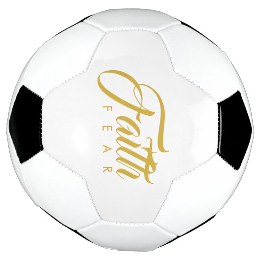 Faith Over Angst Gold Graphic Voetbal (Gedraaid)