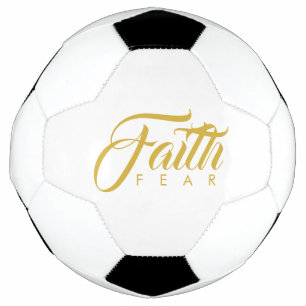 Faith Over Angst Gold Graphic Voetbal