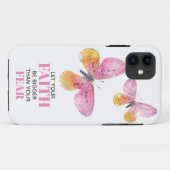 Faith Over Angst Roze Butterflies Telefoontas Case-Mate iPhone Case (Achterkant (horizontaal))