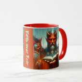 Faith Over Angst - Surrealistische Spirituele Reis Mok (Voorkant rechts)