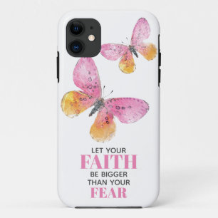 Faith Over Angst Waterverf Butterflies Telefoontas Case-Mate iPhone Case