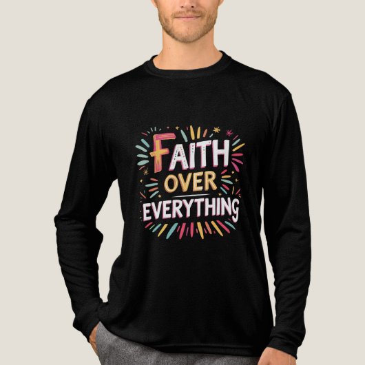Faith Over Everything – Bold Belief Tri-Blend Shirt (Voorkant volledig)