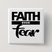 Faith Over Fea Vierkante Button 5,1 Cm (Voorkant)