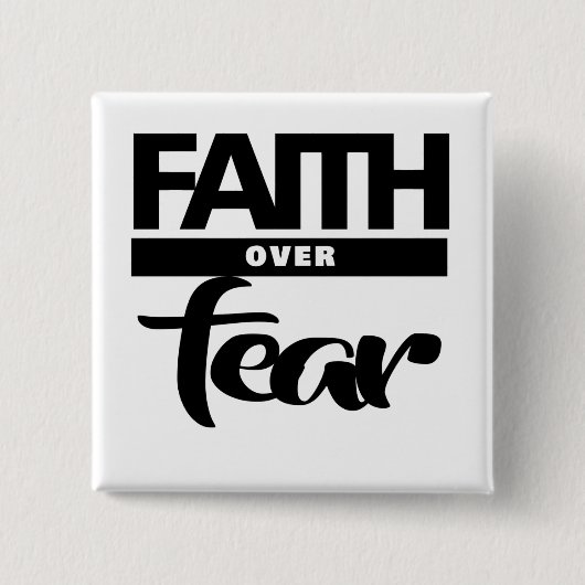 Faith Over Fea Vierkante Button 5,1 Cm (Voorkant)