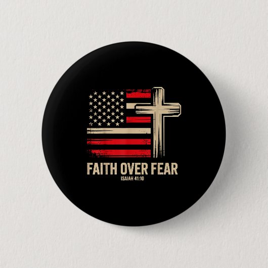 Faith Over Fear American Flag  Ronde Button 5,7 Cm (Voorkant)