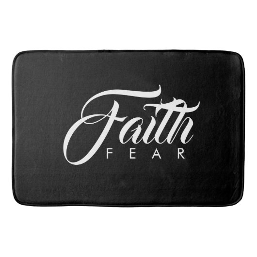 Faith Over Fear Black Badmat (Voorkant)