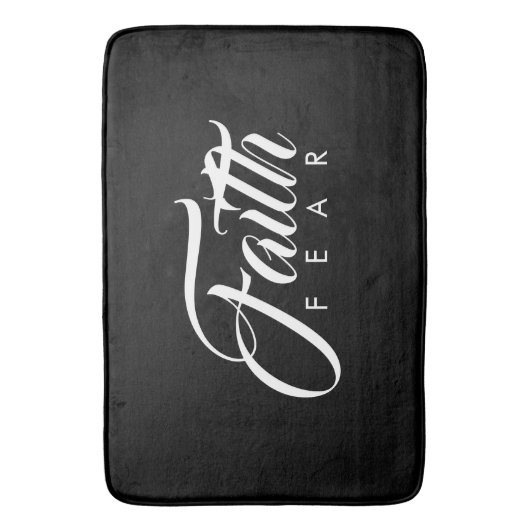 Faith Over Fear Black Badmat (Voorkant Verticaal)