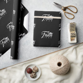 Faith Over Fear Black Cadeaupapier