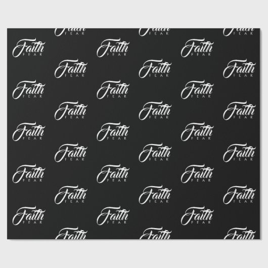 Faith Over Fear Black Cadeaupapier (Vlak)