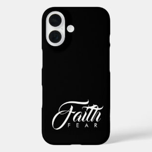 Faith Over Fear Black iPhone 16 Hoesje