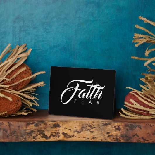 Faith Over Fear Black Fotoplaat (Zijkant)
